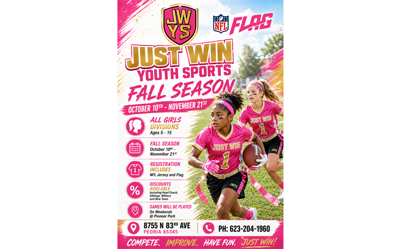 REGISTER FOR FALL GIRLS DIVISIONS NFL FLAG FOOTBALL!!!